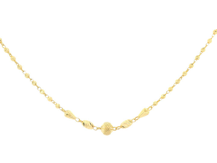 22K Yellow Gold Chain – Polished Finish with U-Lock