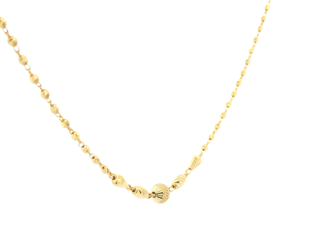 22K Yellow Gold Chain – Polished Finish with U-Lock