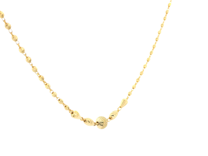 22K Yellow Gold Chain – Polished Finish with U-Lock