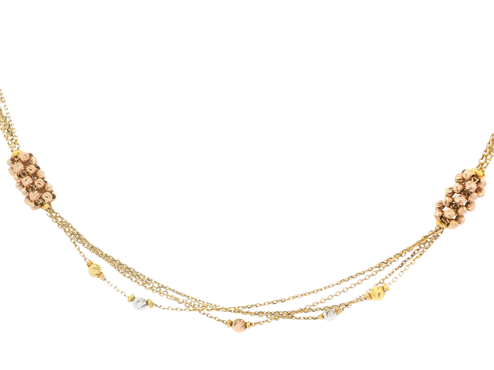 22K Tri-Color Gold Chain – Yellow, White &amp; Rose Gold