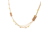 22K Tri-Color Gold Chain – Yellow, White &amp; Rose Gold