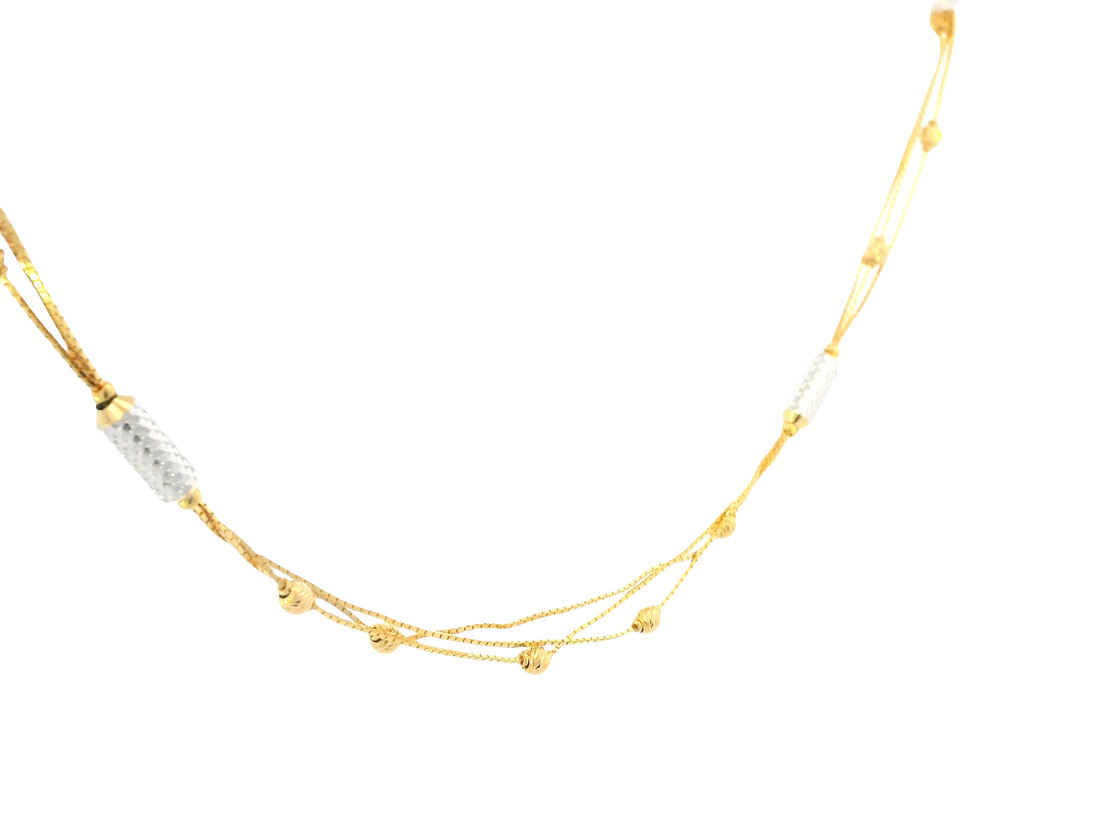 22K Two-Tone Gold Chain – Yellow &amp; White Gold
