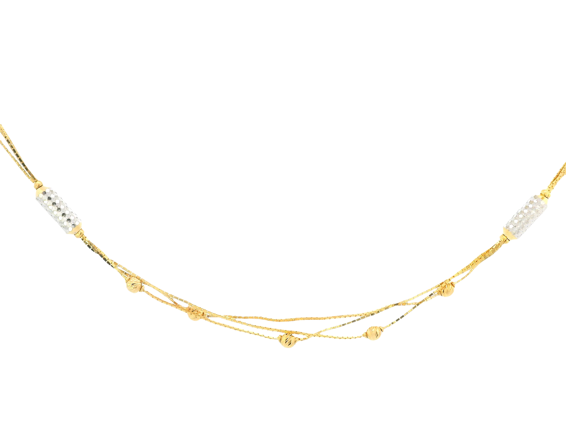 22K Two-Tone Gold Chain – Yellow &amp; White Gold