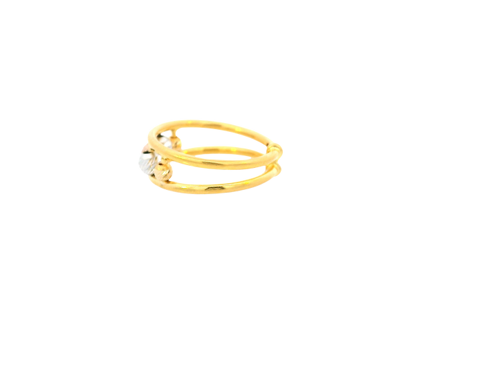 22K Tri-Color Gold Ring – Yellow, White &amp; Rose Gold