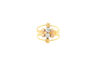 22K Tri-Color Gold Ring – Yellow, White &amp; Rose Gold