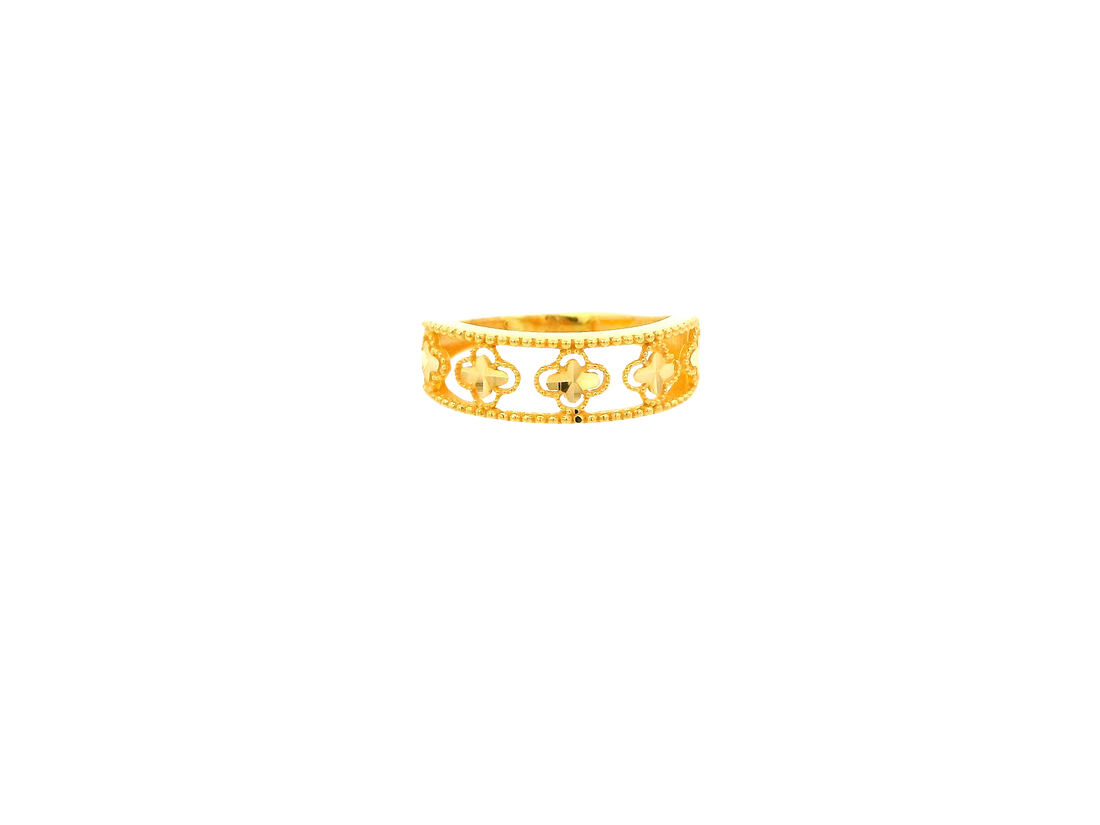 22K Yellow Gold Polished Ring – Elegant Lightweight Design