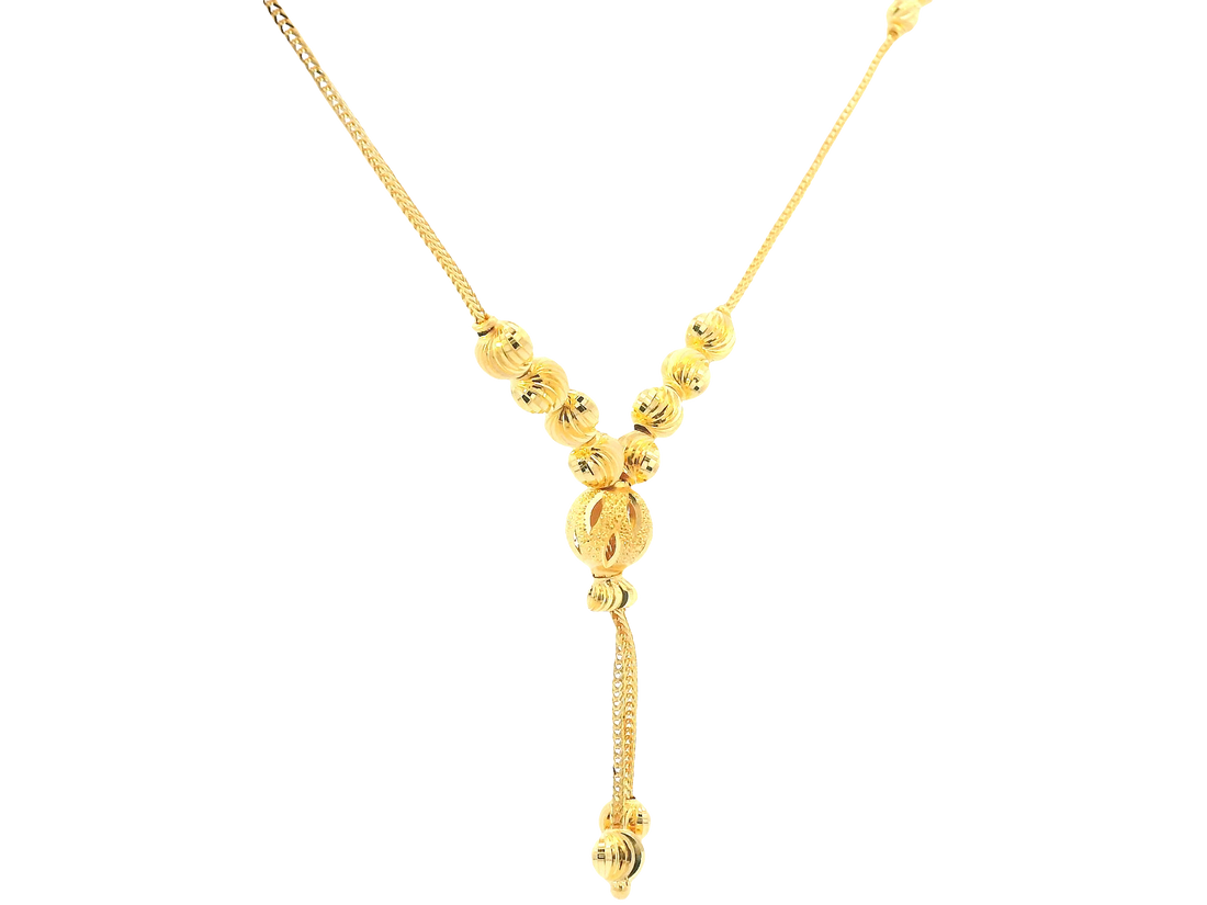 22K Yellow Gold Chain – Polished Finish with U-Lock