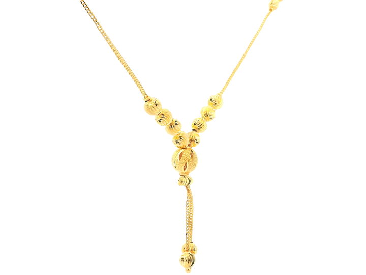 22K Yellow Gold Chain – Polished Finish with U-Lock