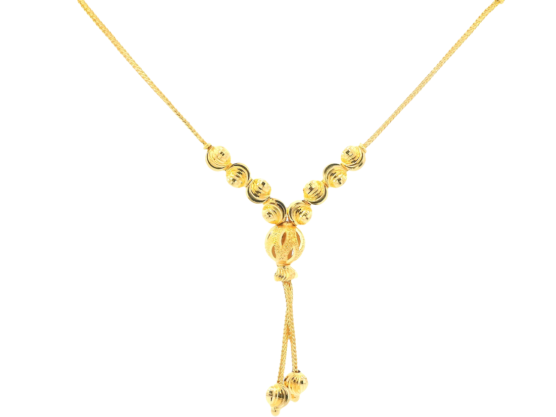 22K Yellow Gold Chain – Polished Finish with U-Lock