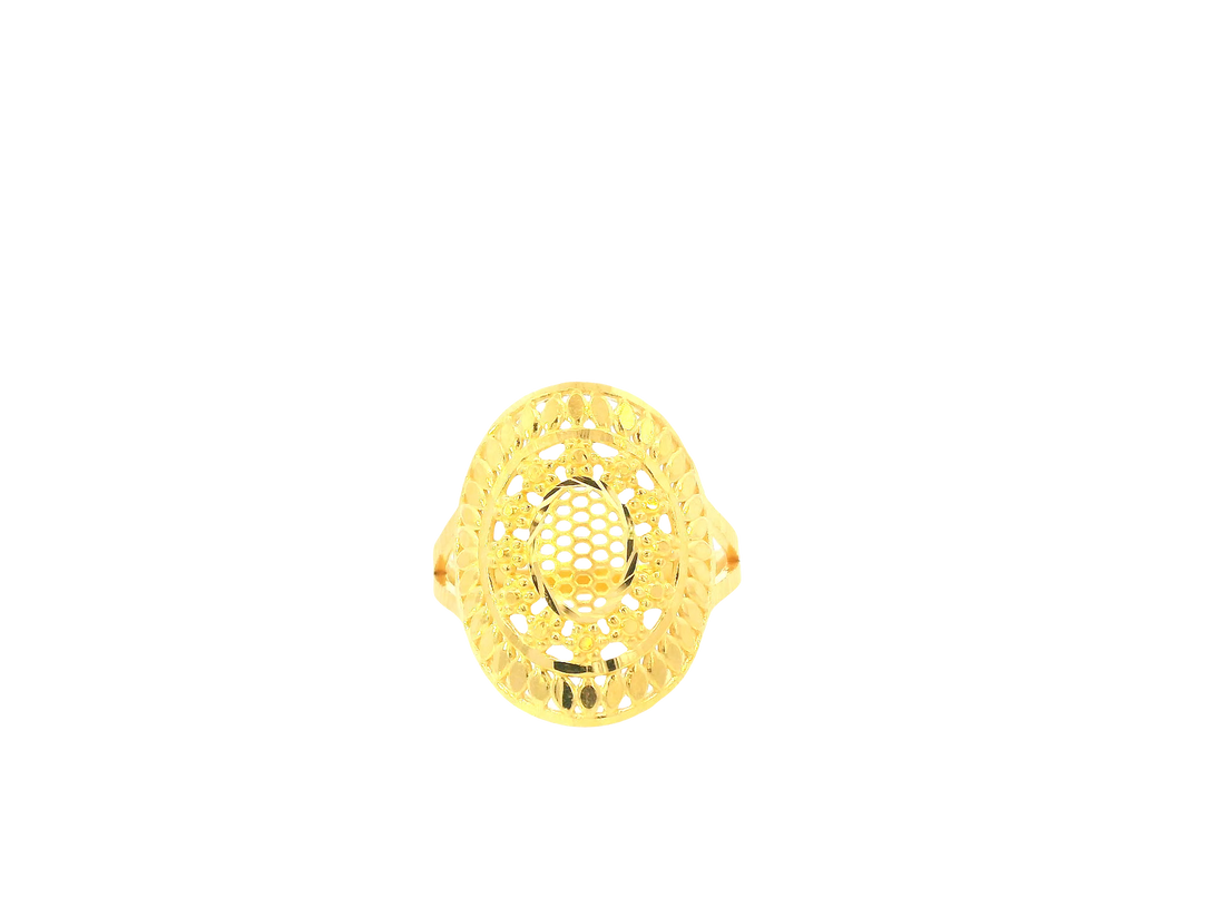 22K Yellow Gold Ring – Polished Statement Band