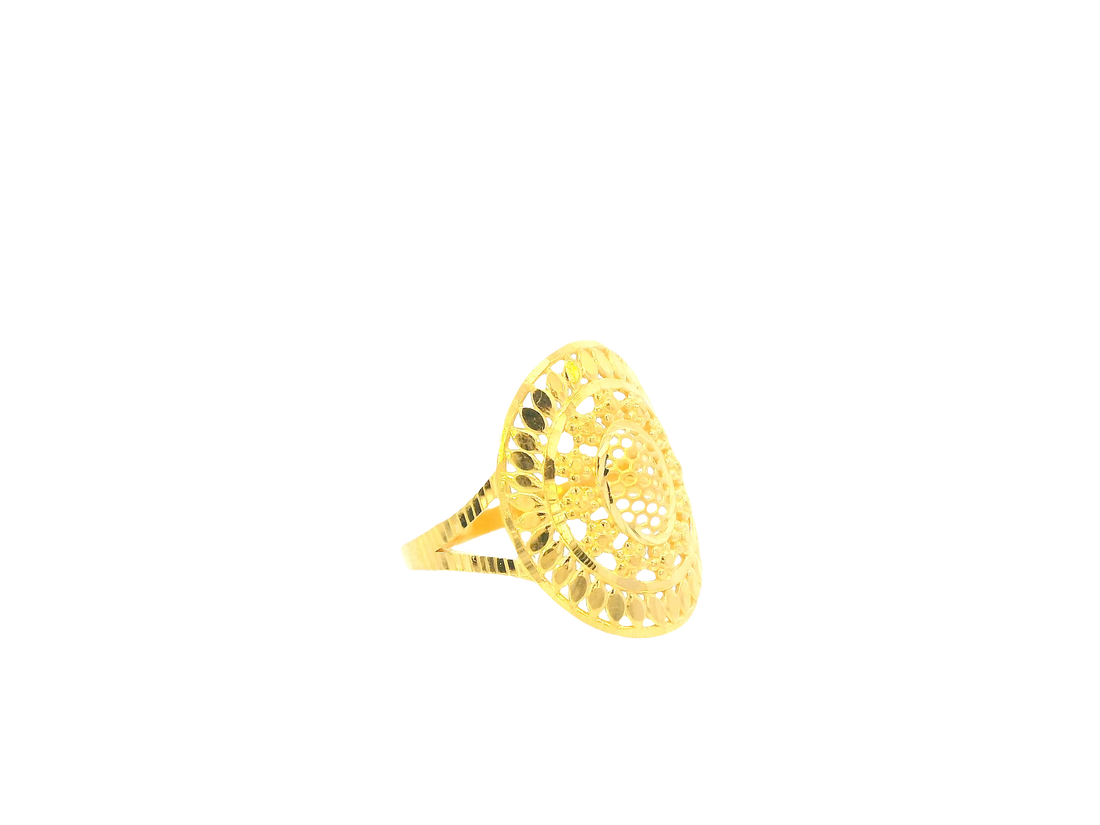22K Yellow Gold Ring – Polished Statement Band
