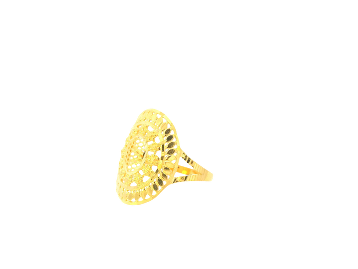 22K Yellow Gold Ring – Polished Statement Band