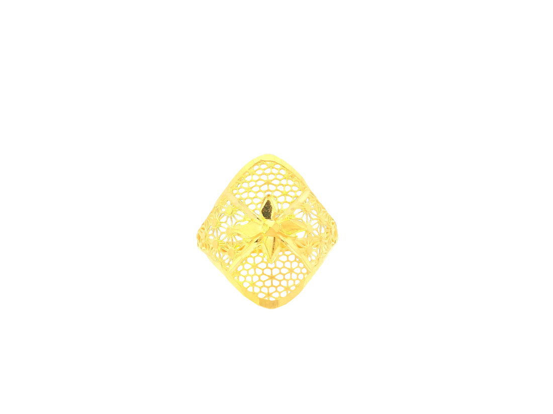 22K Yellow Gold Ring – Polished Statement Band