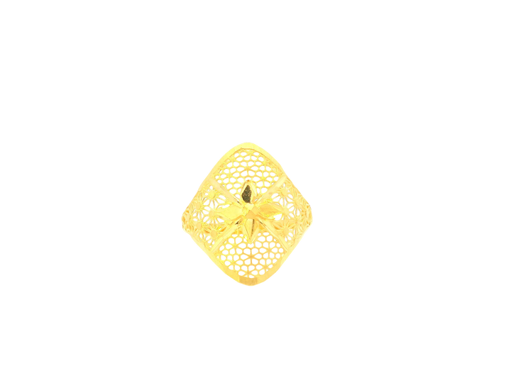 22K Yellow Gold Ring – Polished Statement Band