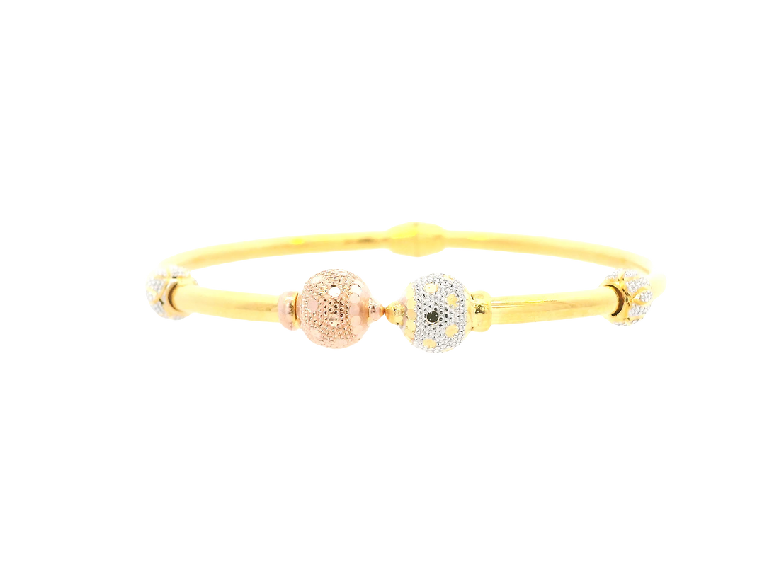 22K Tri-Color Gold Ladies Bracelet – Yellow, White &amp; Rose Gold