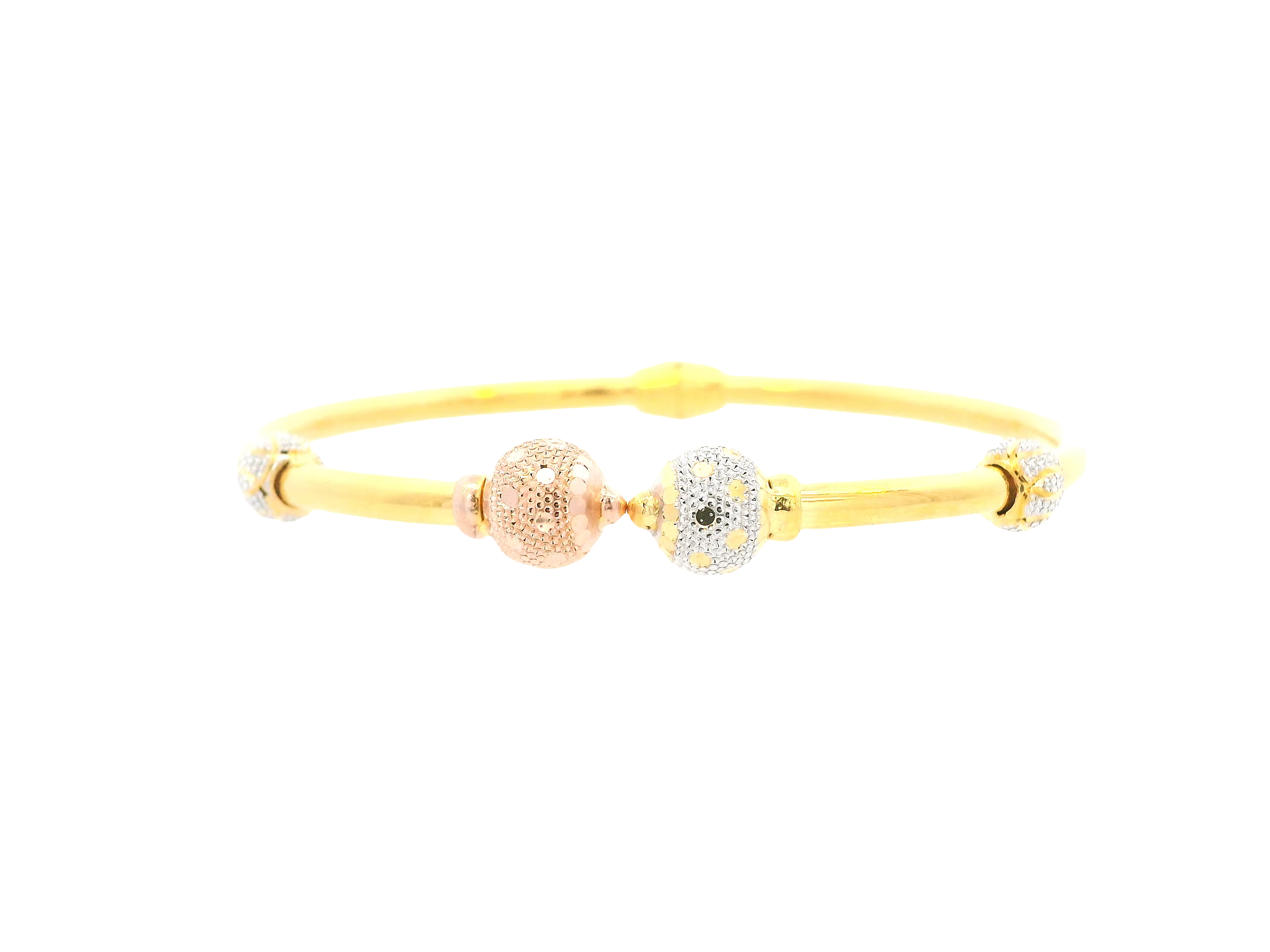 22K Tri-Color Gold Ladies Bracelet – Yellow, White &amp; Rose Gold