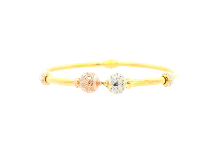 22K Tri-Color Gold Ladies Bracelet – Yellow, White &amp; Rose Gold