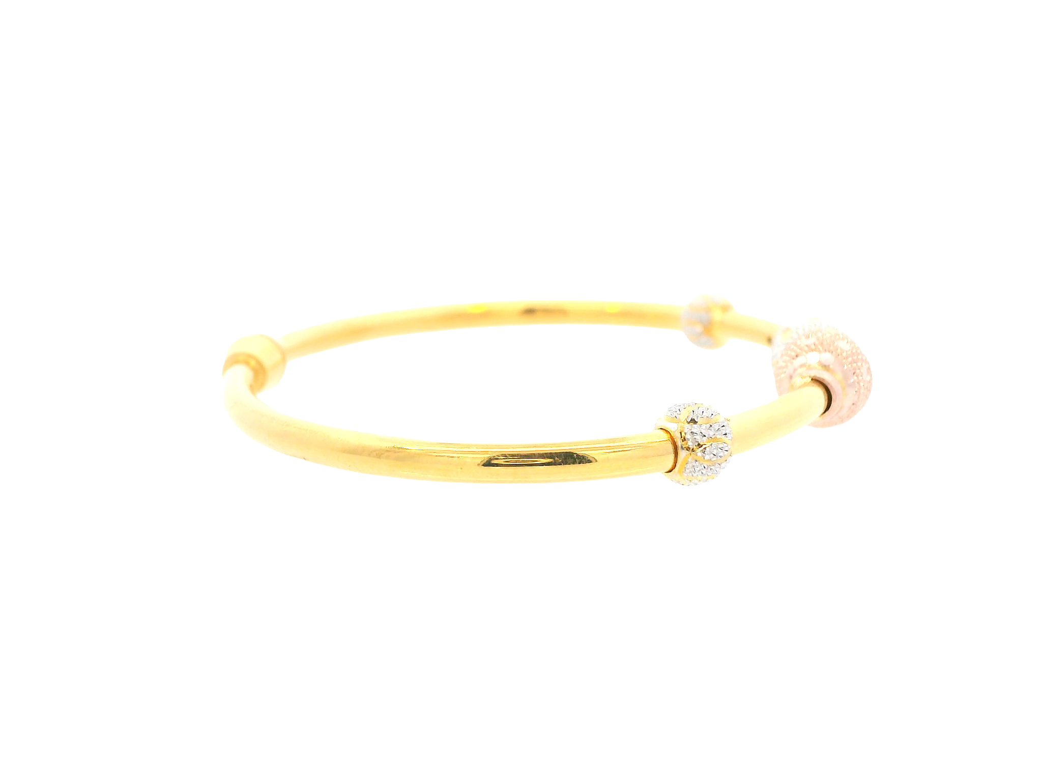 22K Tri-Color Gold Ladies Bracelet – Yellow, White &amp; Rose Gold