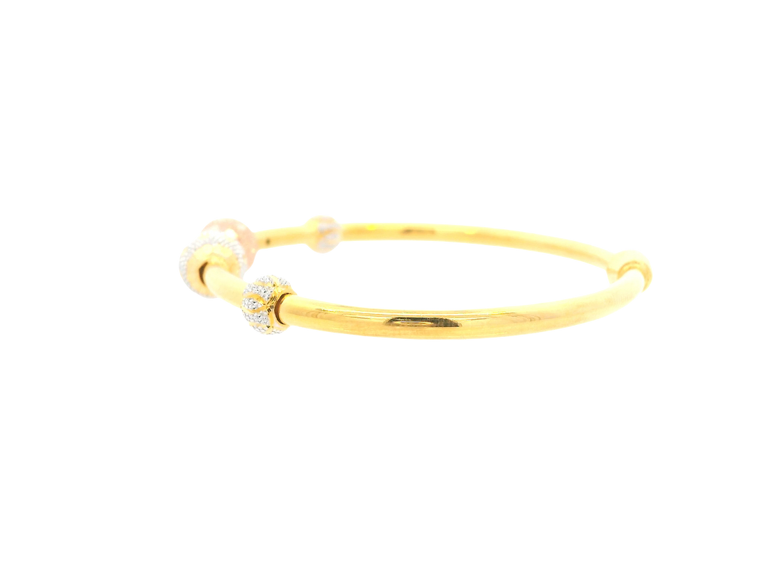 22K Tri-Color Gold Ladies Bracelet – Yellow, White &amp; Rose Gold