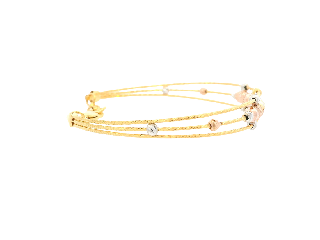 22K Tri-Color Gold Ladies Bracelet – Yellow, White &amp; Rose Gold