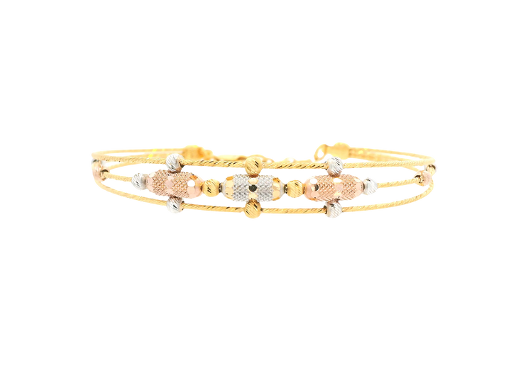 22K Tri-Color Gold Ladies Bracelet – Yellow, White &amp; Rose Gold