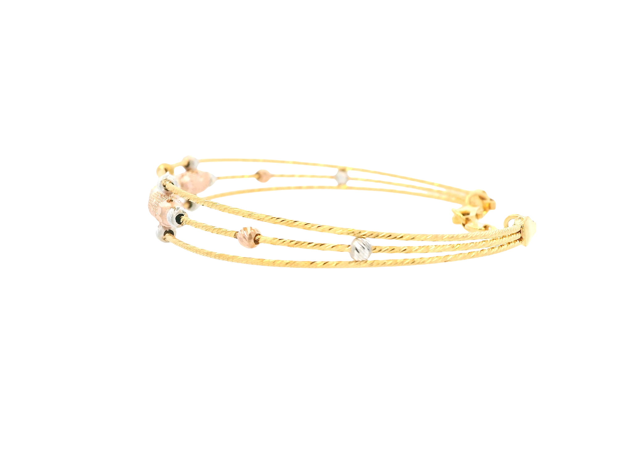 22K Tri-Color Gold Ladies Bracelet – Yellow, White &amp; Rose Gold
