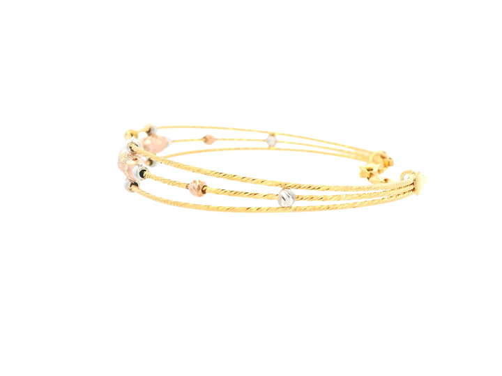22K Tri-Color Gold Ladies Bracelet – Yellow, White &amp; Rose Gold