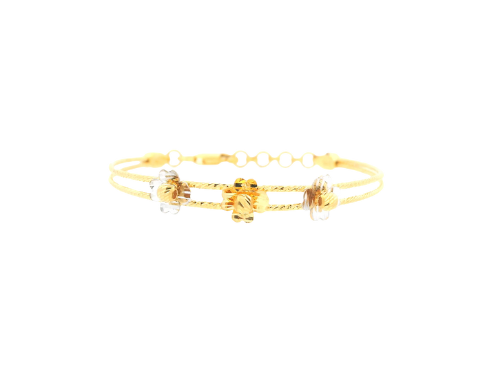 22K Tri-Color Gold Baby Bracelet – Yellow, White &amp; Rose Gold