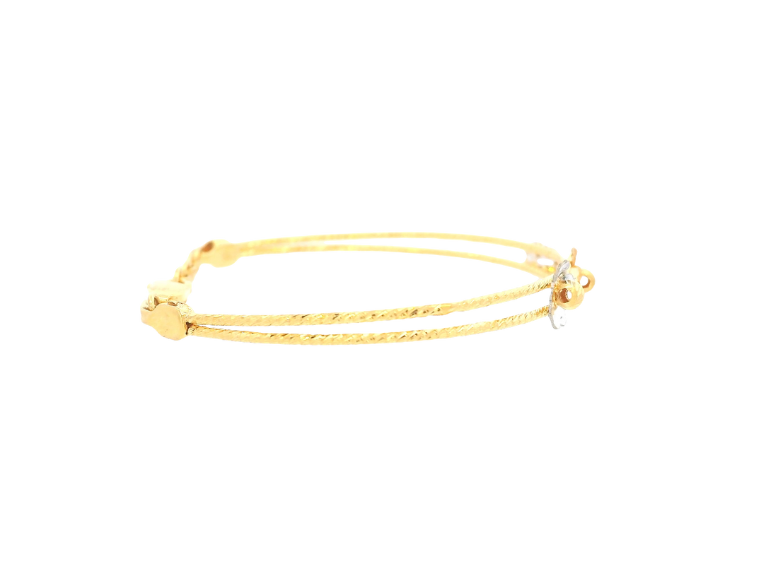 22K Tri-Color Gold Baby Bracelet – Yellow, White &amp; Rose Gold