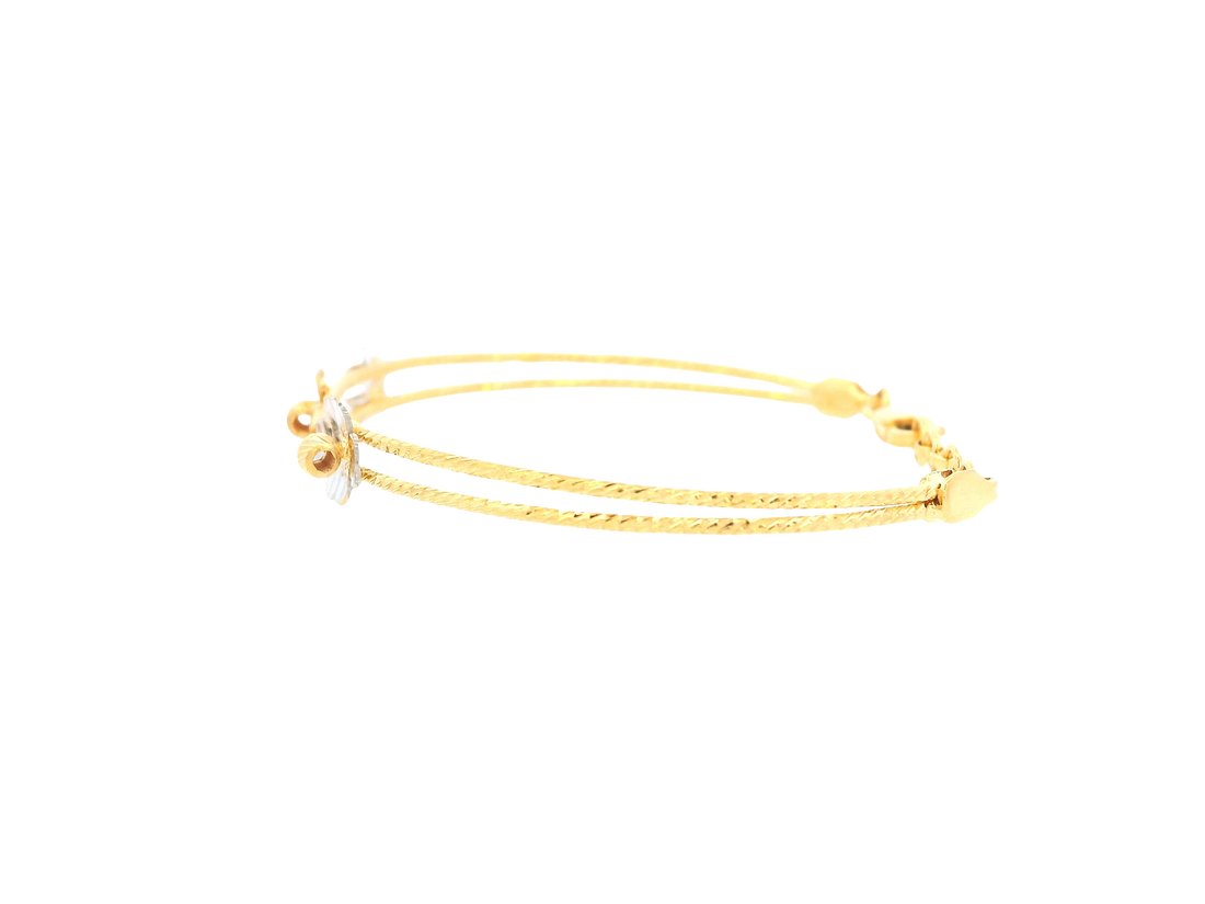 22K Tri-Color Gold Baby Bracelet – Yellow, White &amp; Rose Gold