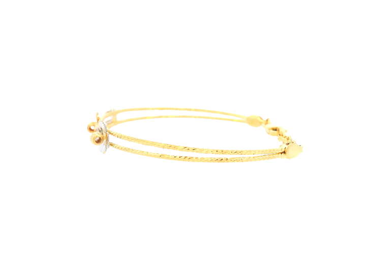 22K Tri-Color Gold Baby Bracelet – Yellow, White &amp; Rose Gold