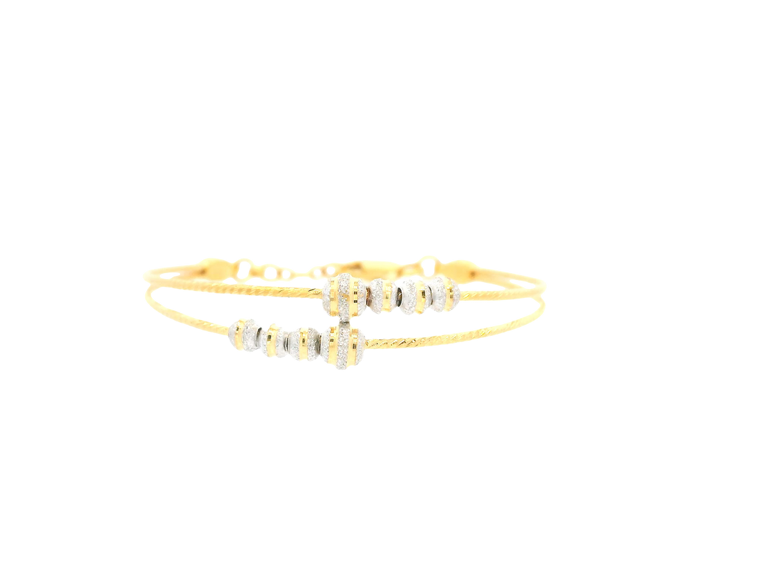 22K Two-Tone Gold Baby Bracelet – Yellow &amp; White Gold