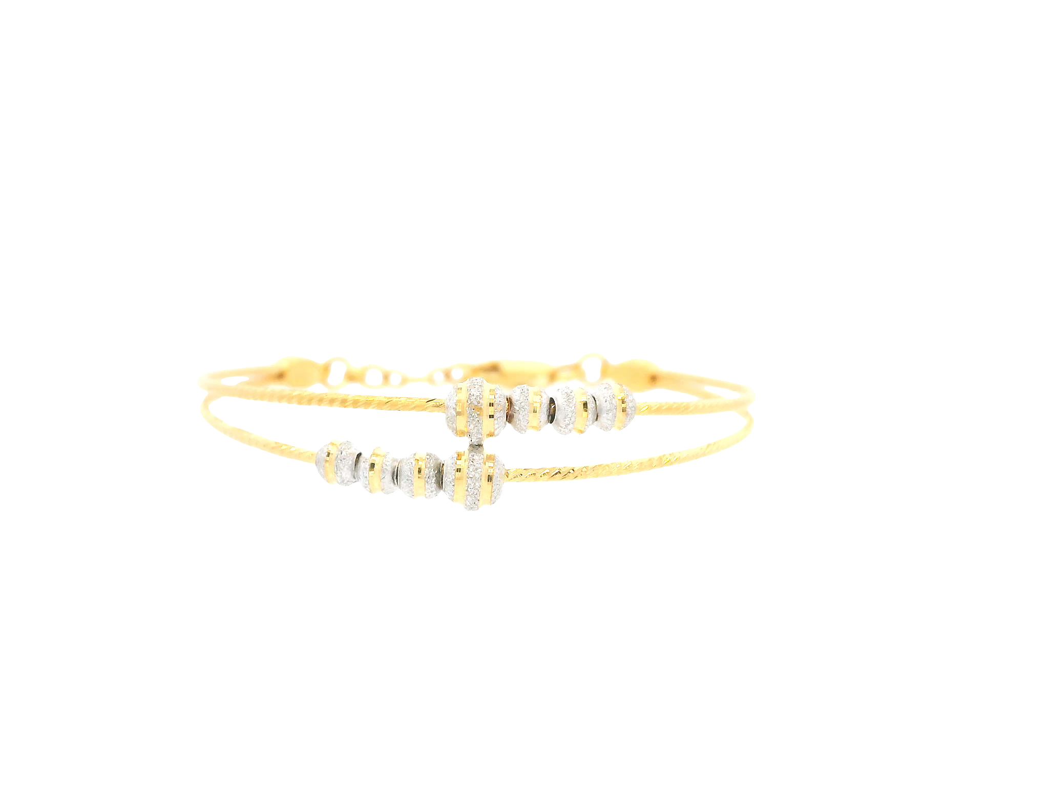 22K Two-Tone Gold Baby Bracelet – Yellow &amp; White Gold