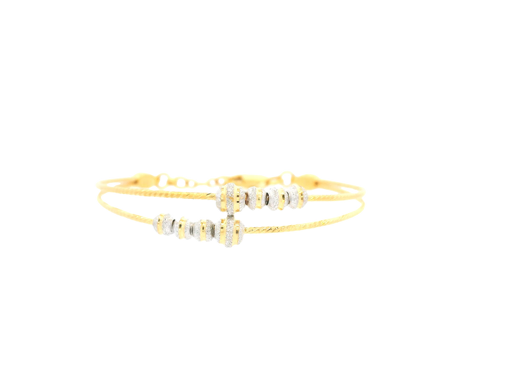 22K Two-Tone Gold Baby Bracelet – Yellow &amp; White Gold