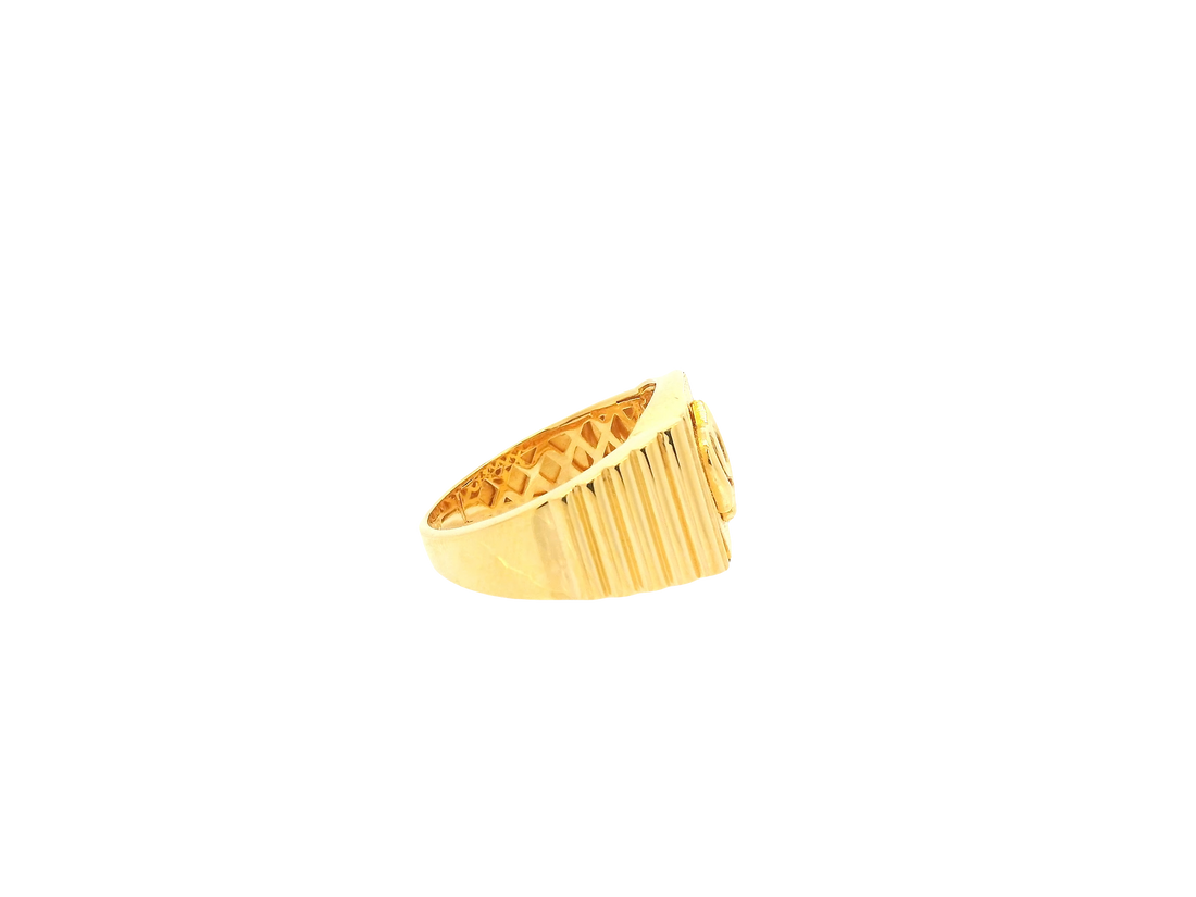 22K Yellow Gold Ring – Polished Statement Band