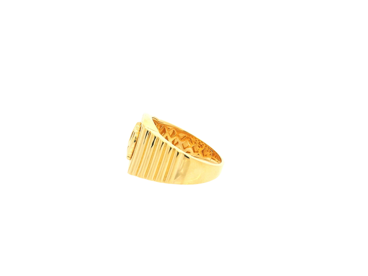 22K Yellow Gold Ring – Polished Statement Band