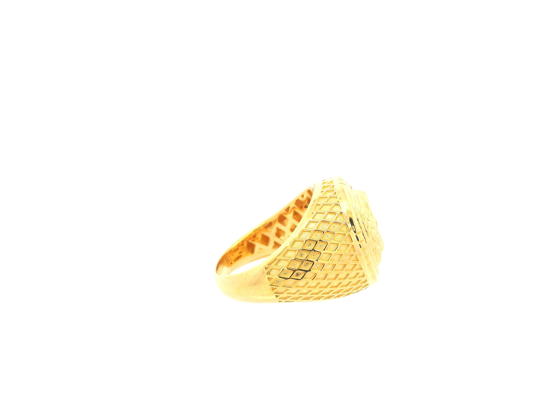 22K Yellow Gold Ring – Polished Statement Band