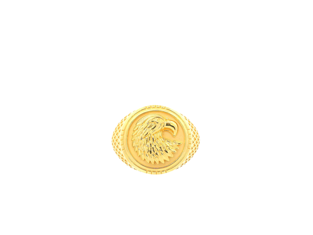 22K Yellow Gold Ring – Polished Statement Band
