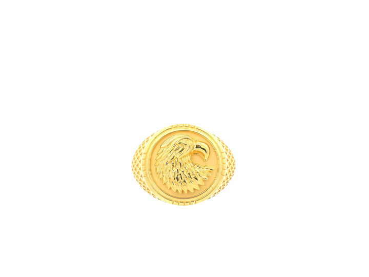 22K Yellow Gold Ring – Polished Statement Band
