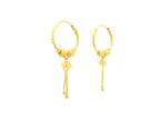 22K Yellow Gold Hoop Earrings – Polished Finish