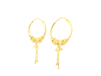 22K Yellow Gold Hoop Earrings – Polished Finish