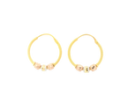 22K Tri-Color Gold Hoop Earrings – Yellow, White &amp; Rose Gold