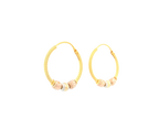 22K Tri-Color Gold Hoop Earrings – Yellow, White &amp; Rose Gold