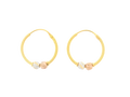 22K Tri-Color Gold Hoop Earrings – Polished Finish