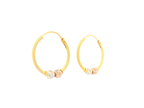 22K Tri-Color Gold Hoop Earrings – Polished Finish