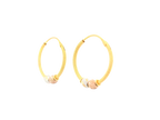 22K Tri-Color Gold Hoop Earrings – Polished Finish