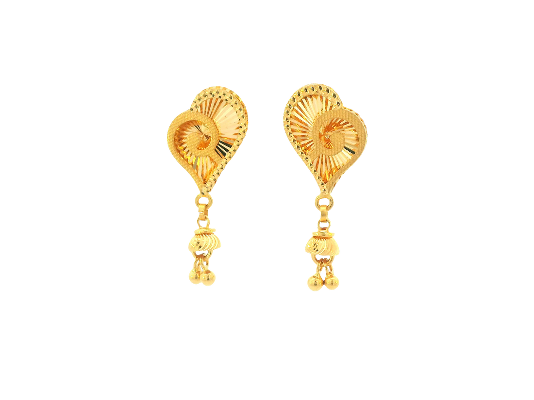 22K Yellow Gold Stud Earrings – Polished Finish with Screw Back