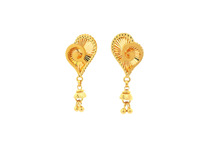 22K Yellow Gold Stud Earrings – Polished Finish with Screw Back