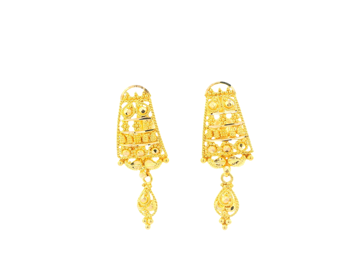 22K Yellow Gold Stud Earrings – Polished Finish with Screw Back
