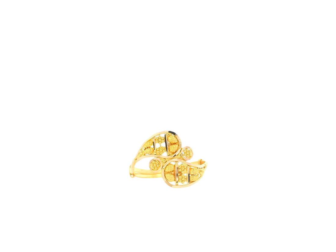 22K Yellow Gold Adjustable Ring – Polished Lightweight Design